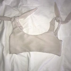 Ribbed citrine bikini top